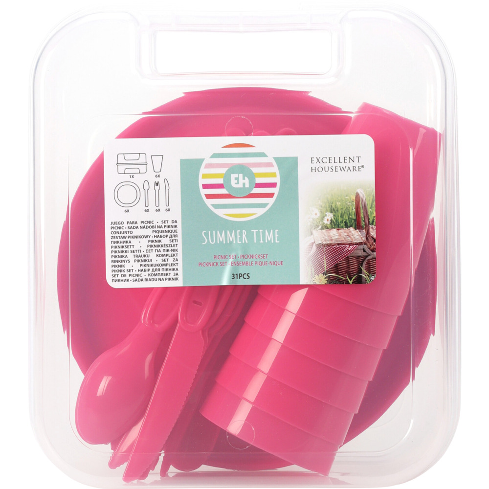 Picknickset 30-teilig aus Polypropylen mit Aufbewahrungsbox image number 3