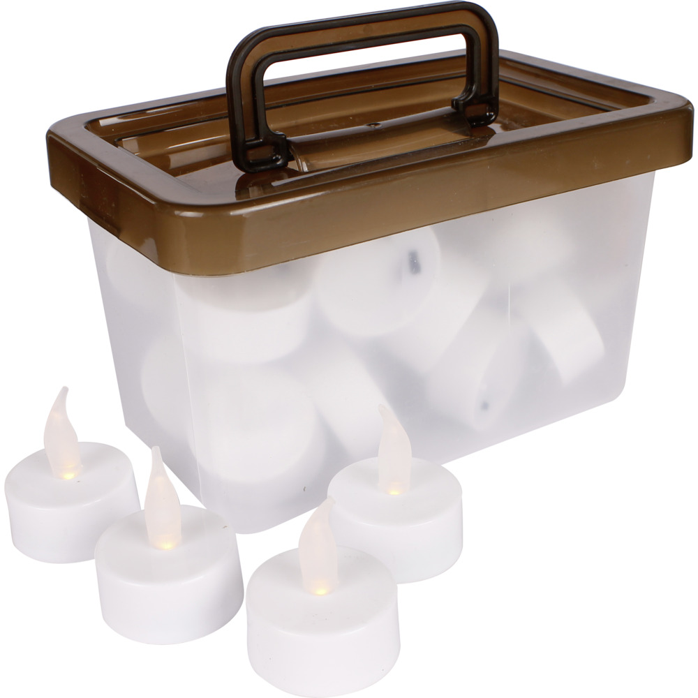 LED-Teelichter-Set 24 St&uuml;ck mit Batterien und Tragebox