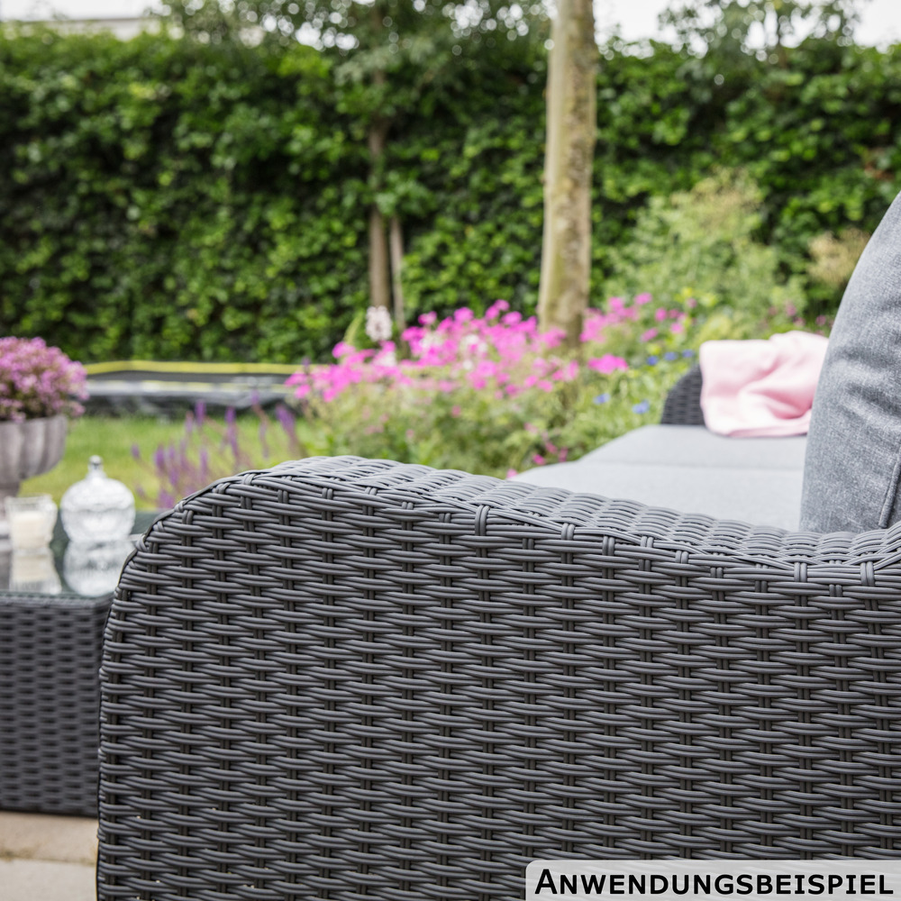 Multifunktionsbank Pandora Black mit Aluminiumgestell und Hockern image number 5