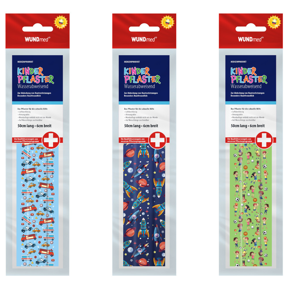 Kinderpflaster Streifen 50 x 6 cm, wasserabweisend