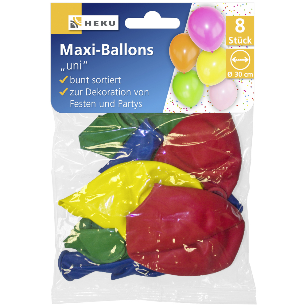 Maxi Luftballons uni 8 St&uuml;ck