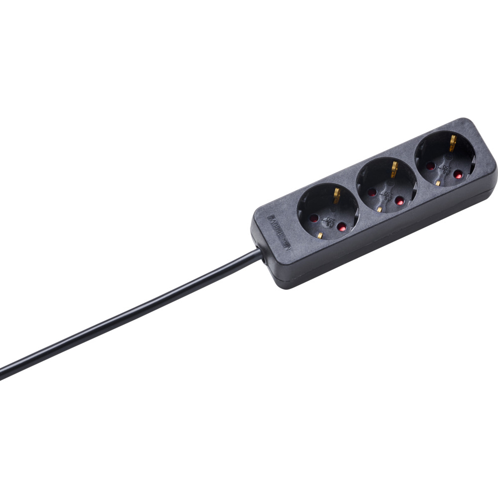 Steckdosenleiste 1,4 m 3-fach in schwarz