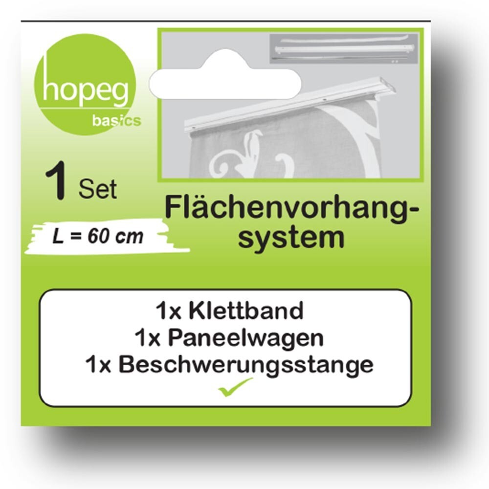 Paneelwagen 60cm, aus Kunststoff, in Wei&szlig;, f&uuml;r Fl&auml;chenvorhang
