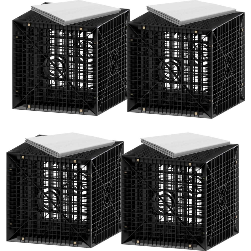 Erweiterungsset Versickerung 820 L - 4 Sickerw&uuml;rfeln 205 L und 24m&sup2; Geovlies