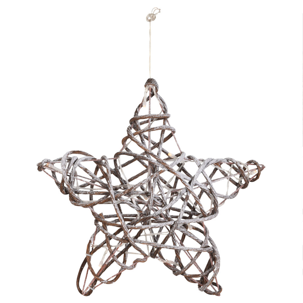 LED-Weidenstern aus Kunststoff mit 10 LEDs und Timerfunktion