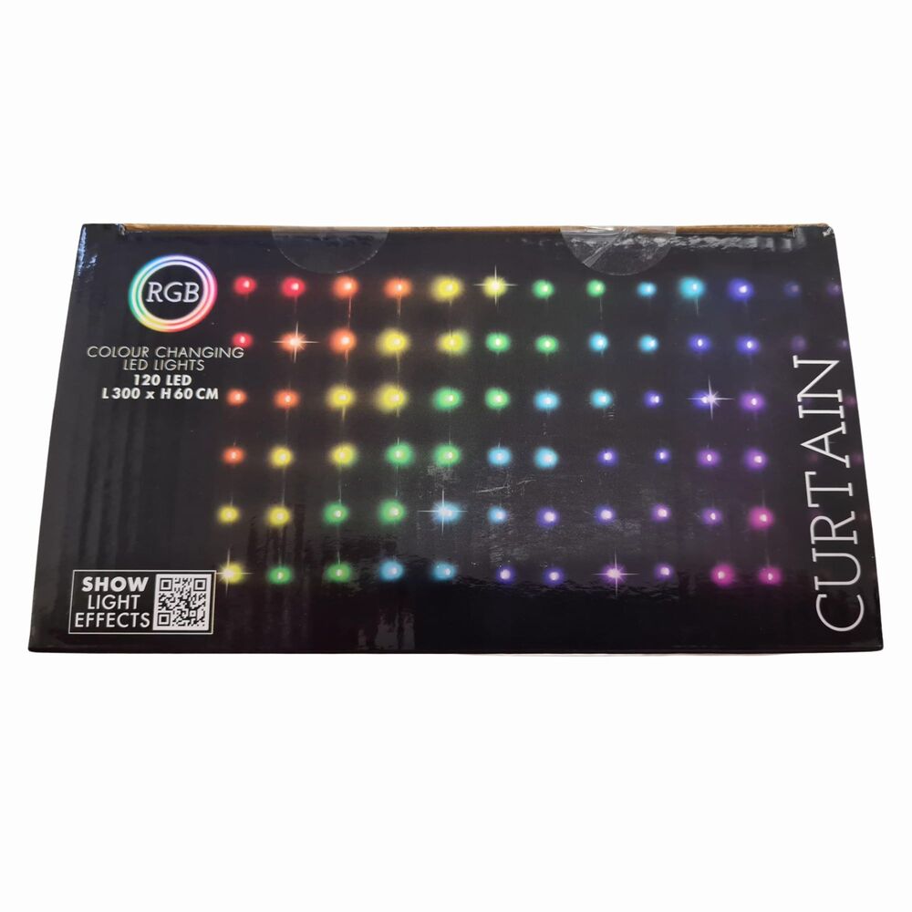 LED Lichtervorhang RGB 120 LEDs 300 x 60 cm IP 44 image number 2
