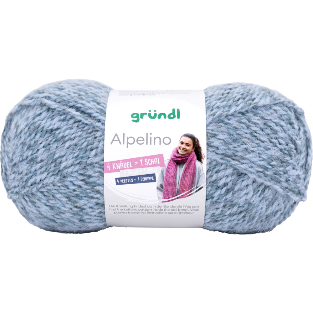 Garn Alpelino 100g eisblau-meliert