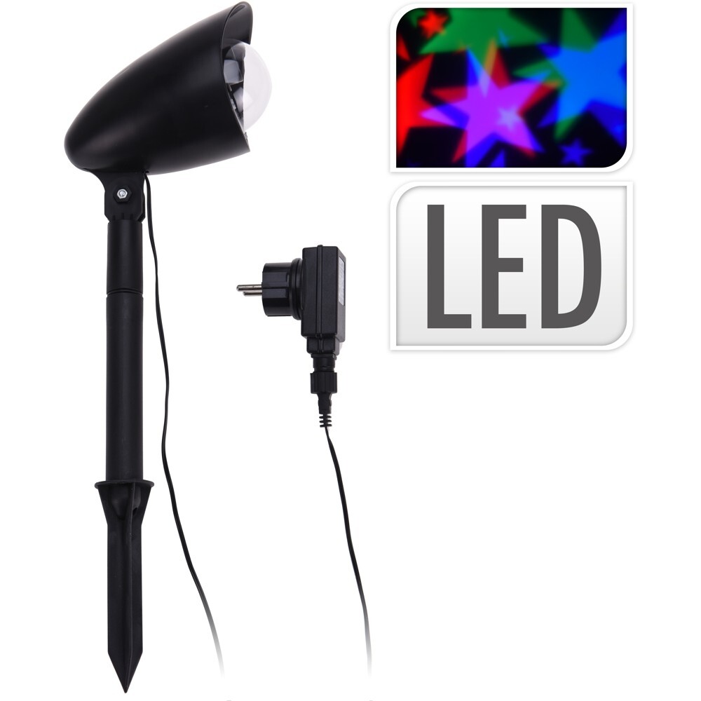 LED Projektor rotierend mit bunten Sternen