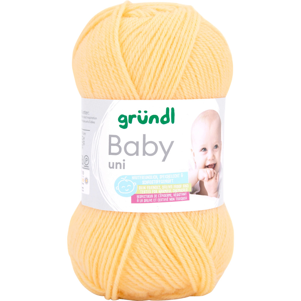 Baby Garn uni 50 g Pastellgelb