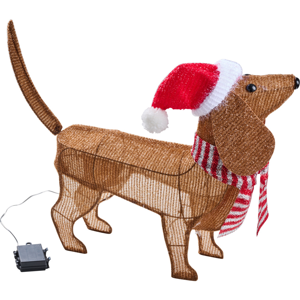 LED-Dackel mit Weihnachtsm&uuml;tze image number 1