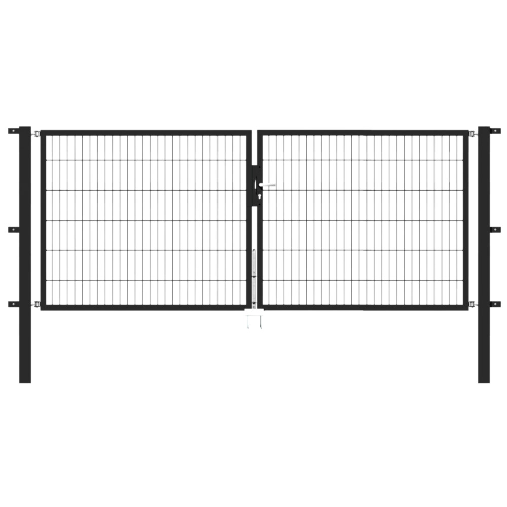 Doppeltor Flexo 3000 x 1200 mm mit Pfosten 80 x 80 mm in Anthrazit