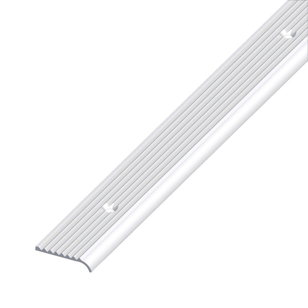 Rund-Abschluss-Profil 25 x 6 mm silber gerillt gelocht