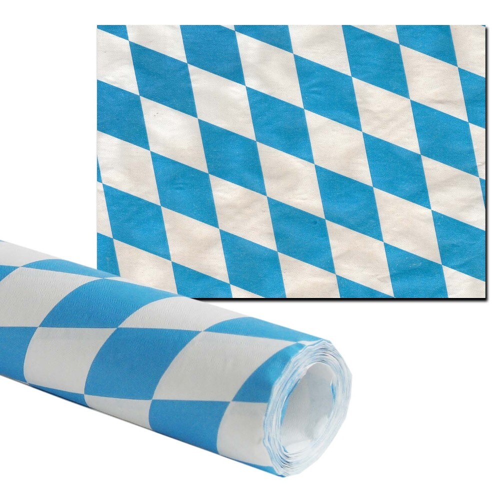 Papiertischdecke mit Damastpr&auml;gung 8 x 1 m Bayrisch Blau
