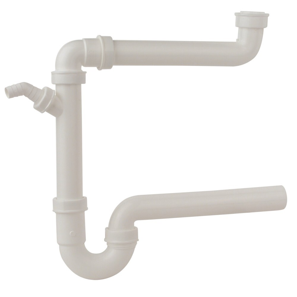 Raumsparsiphon  1&frac12;" mit 50 mm &Oslash; und 1x Ger&auml;teanschluss &frac34;"