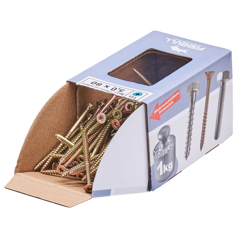 Spanplattenschraube 5,0x80 mm IVZ 1kg FISHBULL-Pack Senkkopf Teilgewinde image number 3