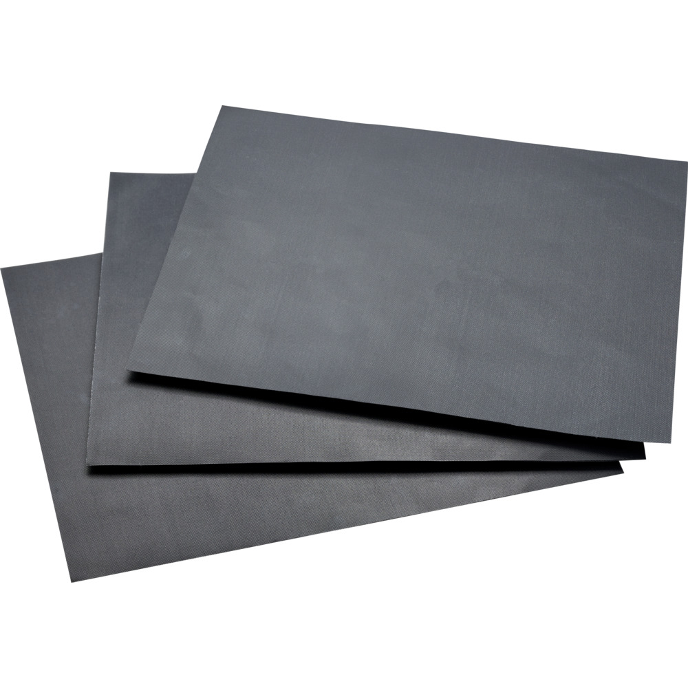 Grillmattenset 3 St&uuml;ck schwarz mit Antihaftungsbeschichtung