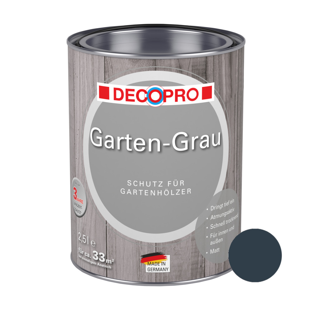 DECOPRO Garten-Grau 2,5 Liter in Anthrazit, matt