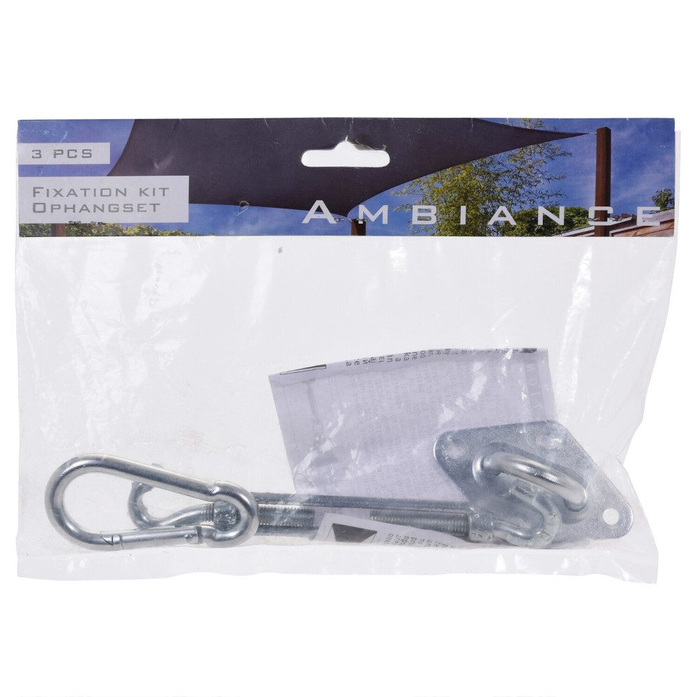 Aufh&auml;nge-Set 3-teilig f&uuml;r Sonnensegel in Silber aus verzinktem Eisen image number 1