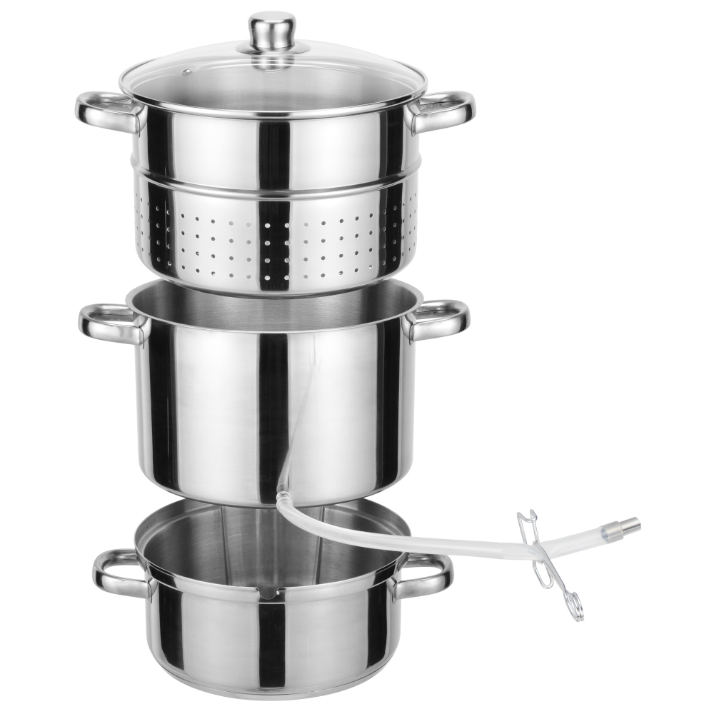 Dampfentsafter-Set 3-teilig 14,4 Liter aus Edelstahl image number 1