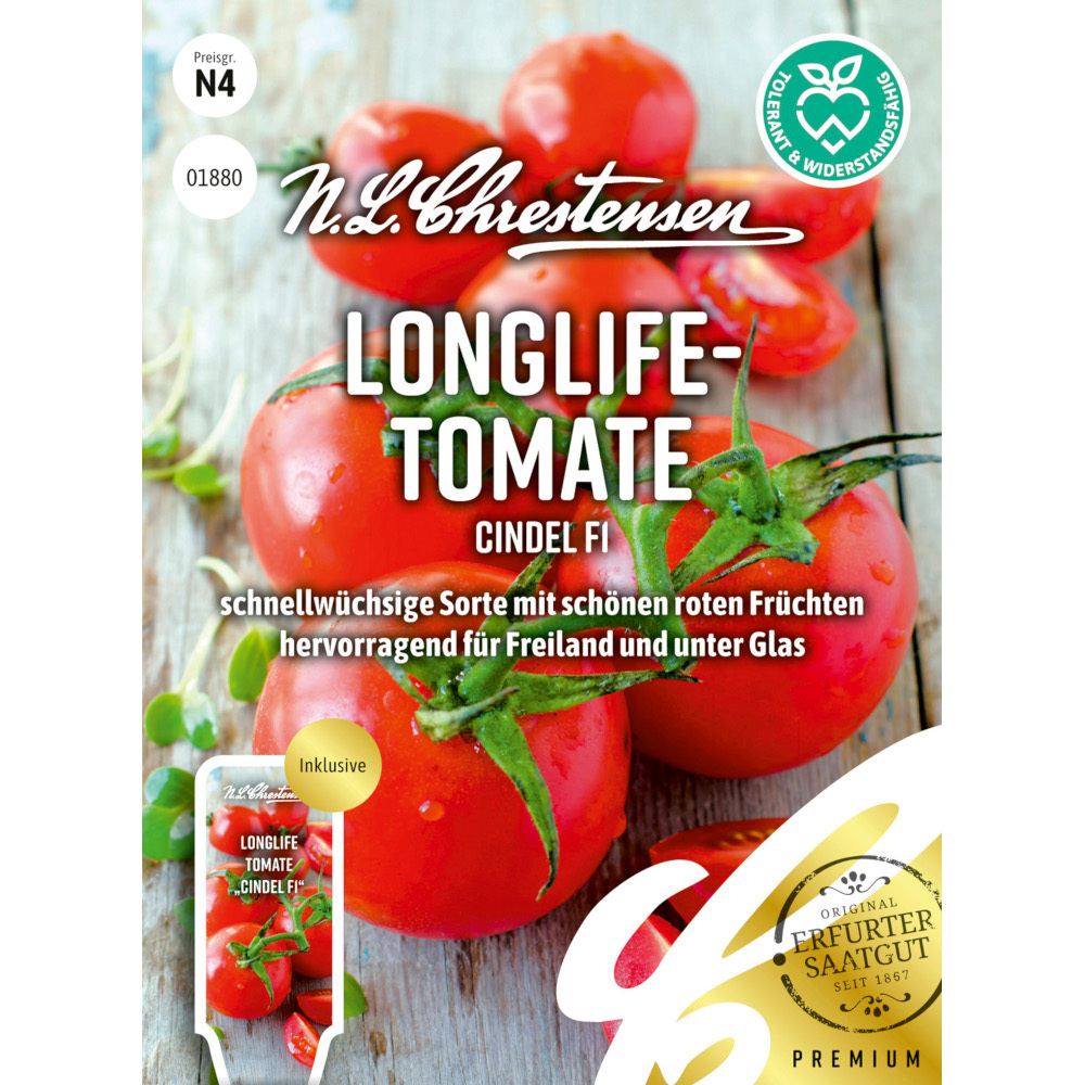 Saatgut Longlife-Tomate Cindel F1 f&uuml;r ca. 5 Pflanzen