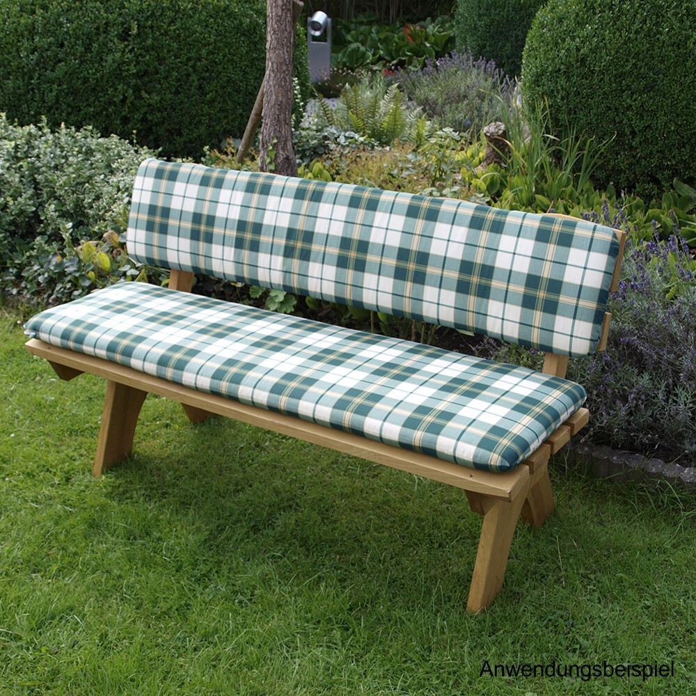 Auflage Boston f&uuml;r 3-Sitzer Gartenbank 2-teilig gr&uuml;n/beige kariert