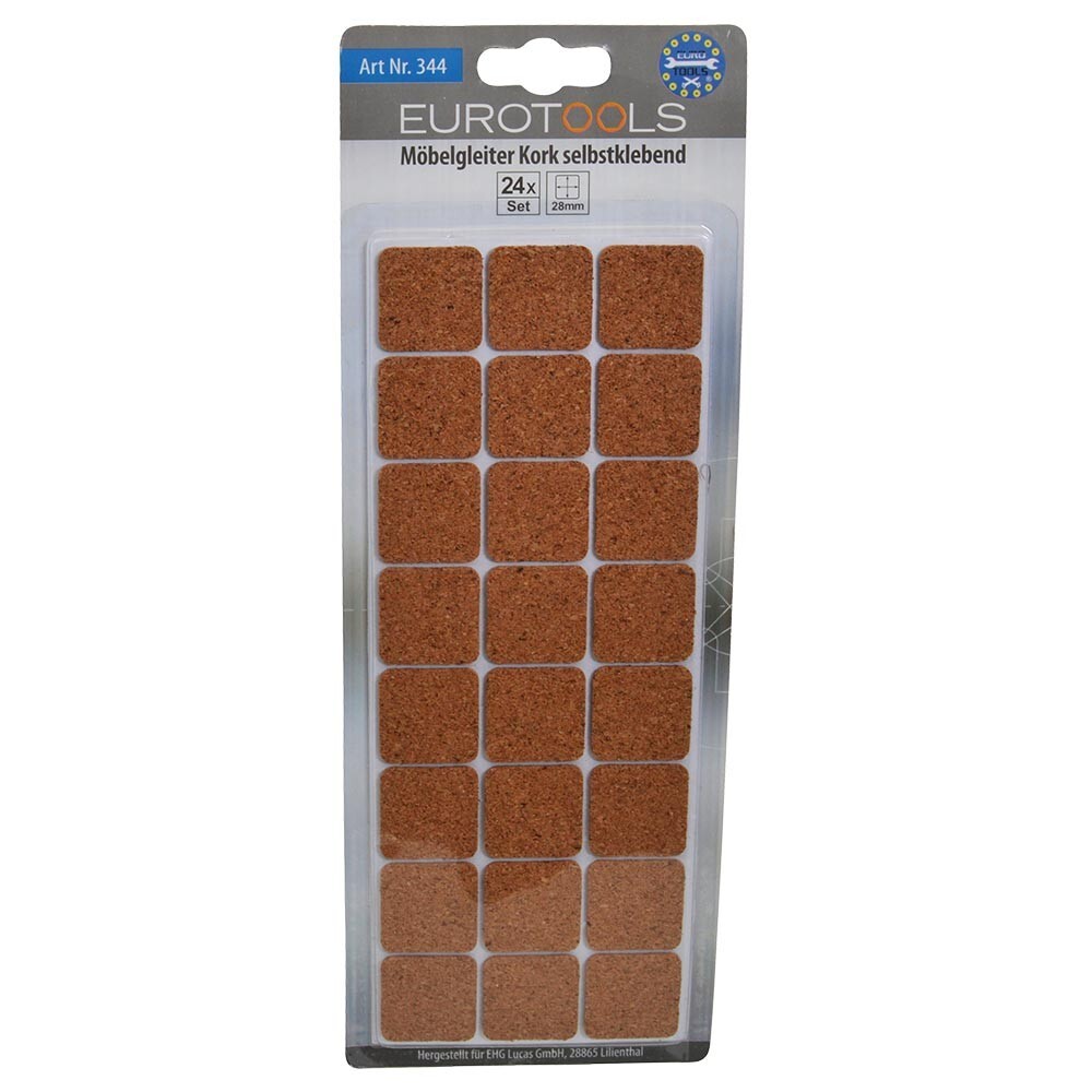 M&ouml;belgleiter eckig 28 mm aus Kork 24 St&uuml;ck