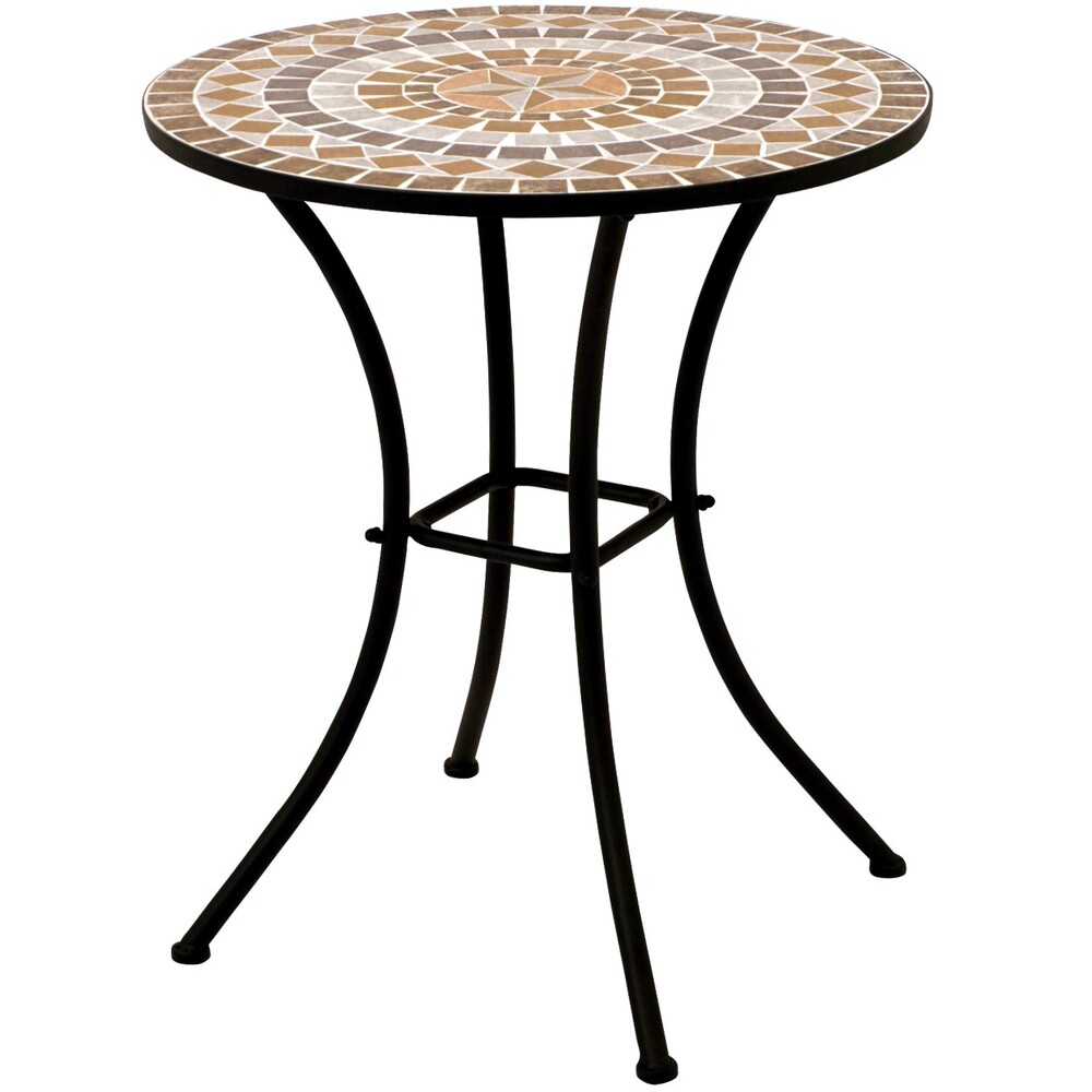 Bistrotisch rund &Oslash; 60 cm Eisen und Mosaik Terracotta