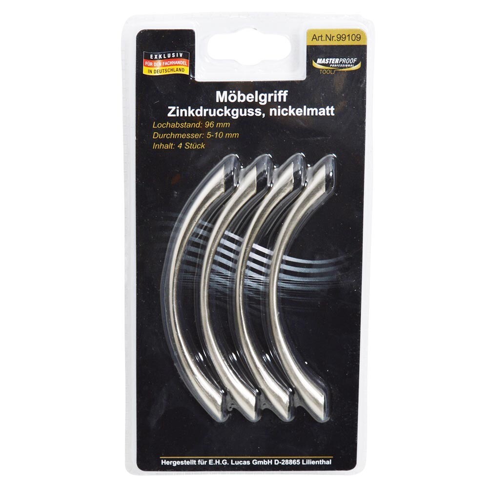 M&ouml;belgriff aus Zinkdruckguss 96/5-12 mm 4-teilig nickelmatt