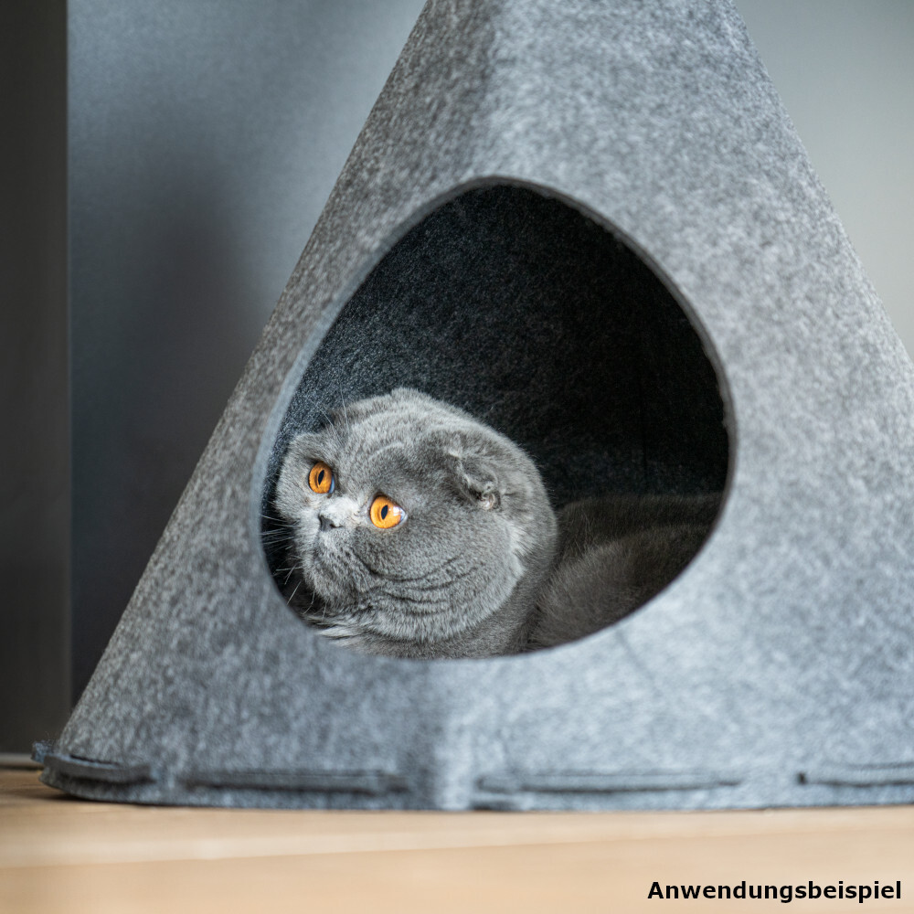 Katzenzelt zusammenfaltbar &Oslash; 49 x 47cm aus Filz - B-Ware image number 3