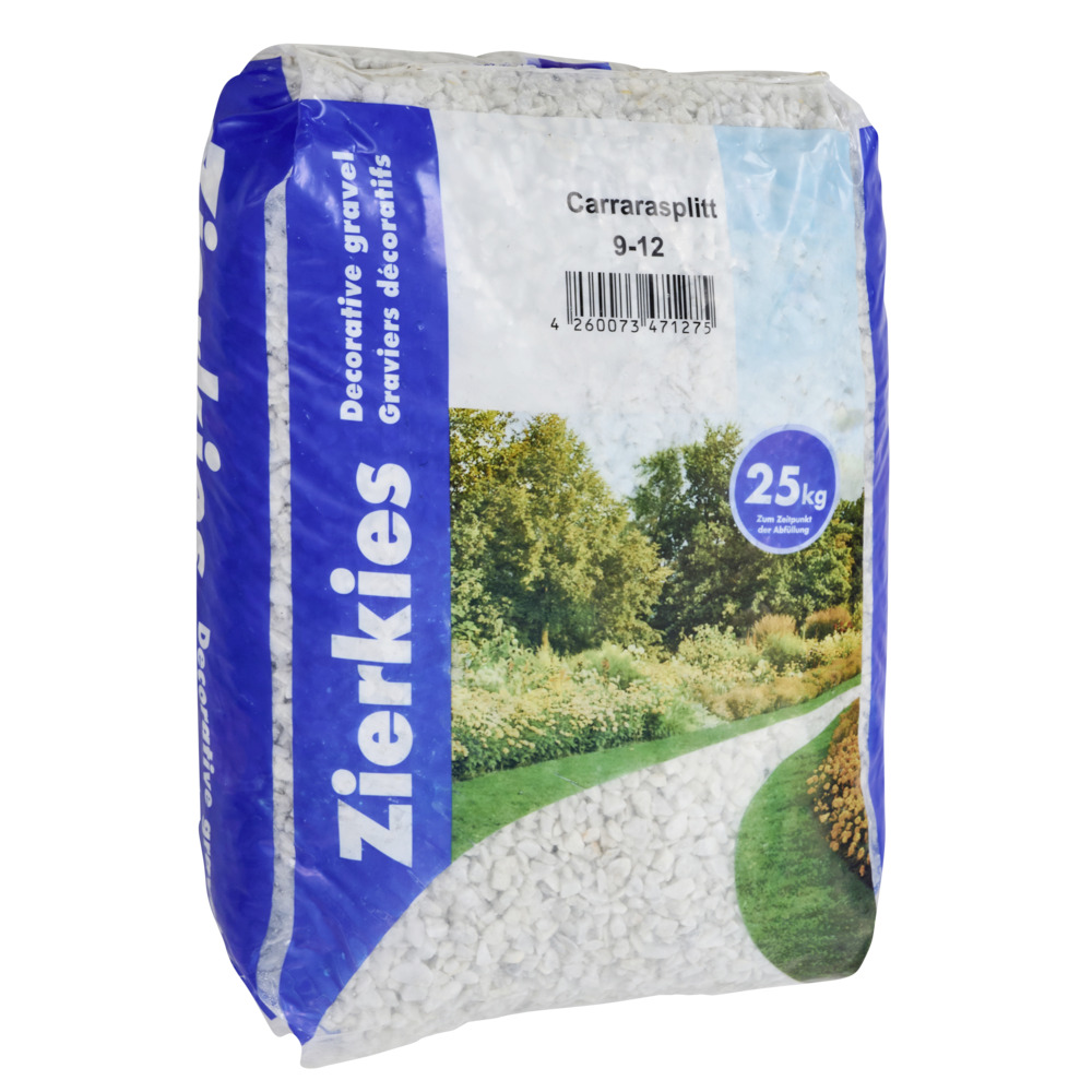 Marmorsplitt Carrara im 25 kg Sack mit 9 bis 12 mm K&ouml;rnung image number 1