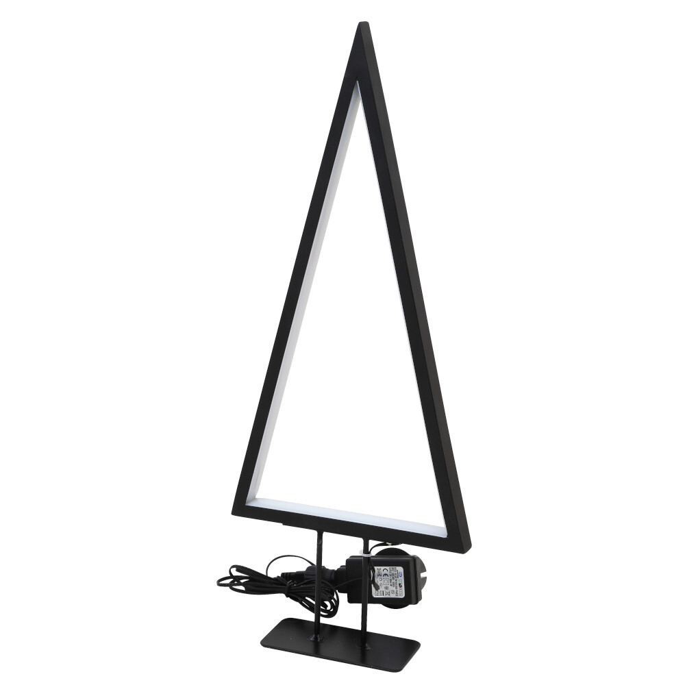 Standdeko LED-Tannenbaum stehend 70 cm aus Metall in Schwarz mit LEDs