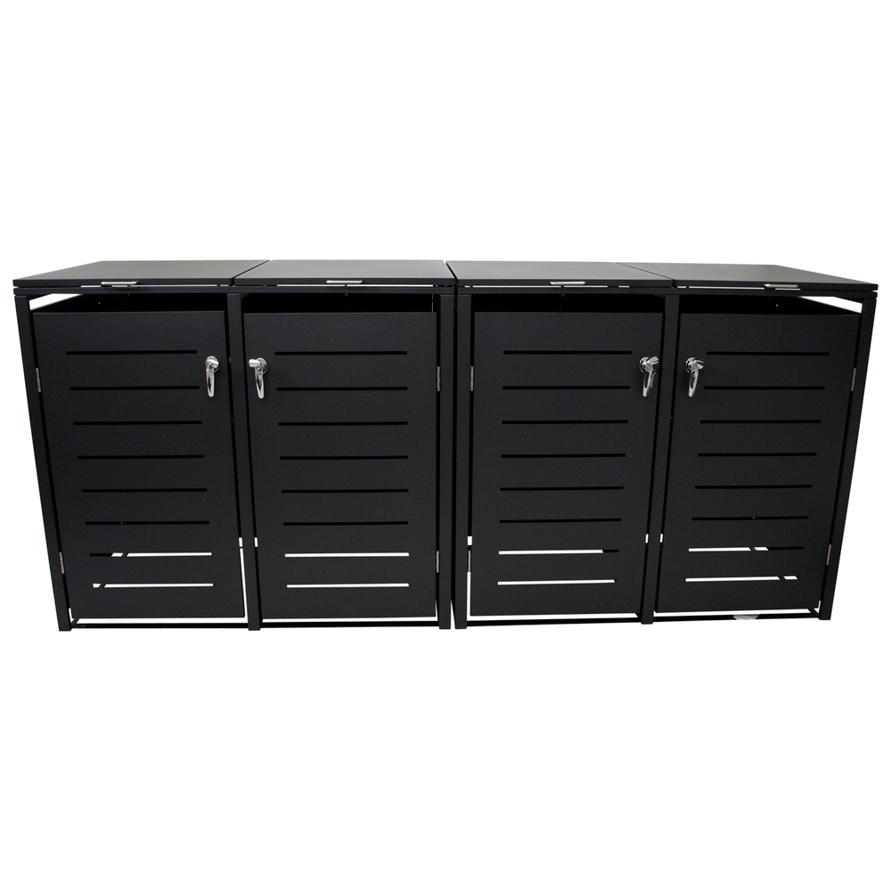 M&uuml;lltonnenbox 4er je 240 L in Anthrazit image number 1