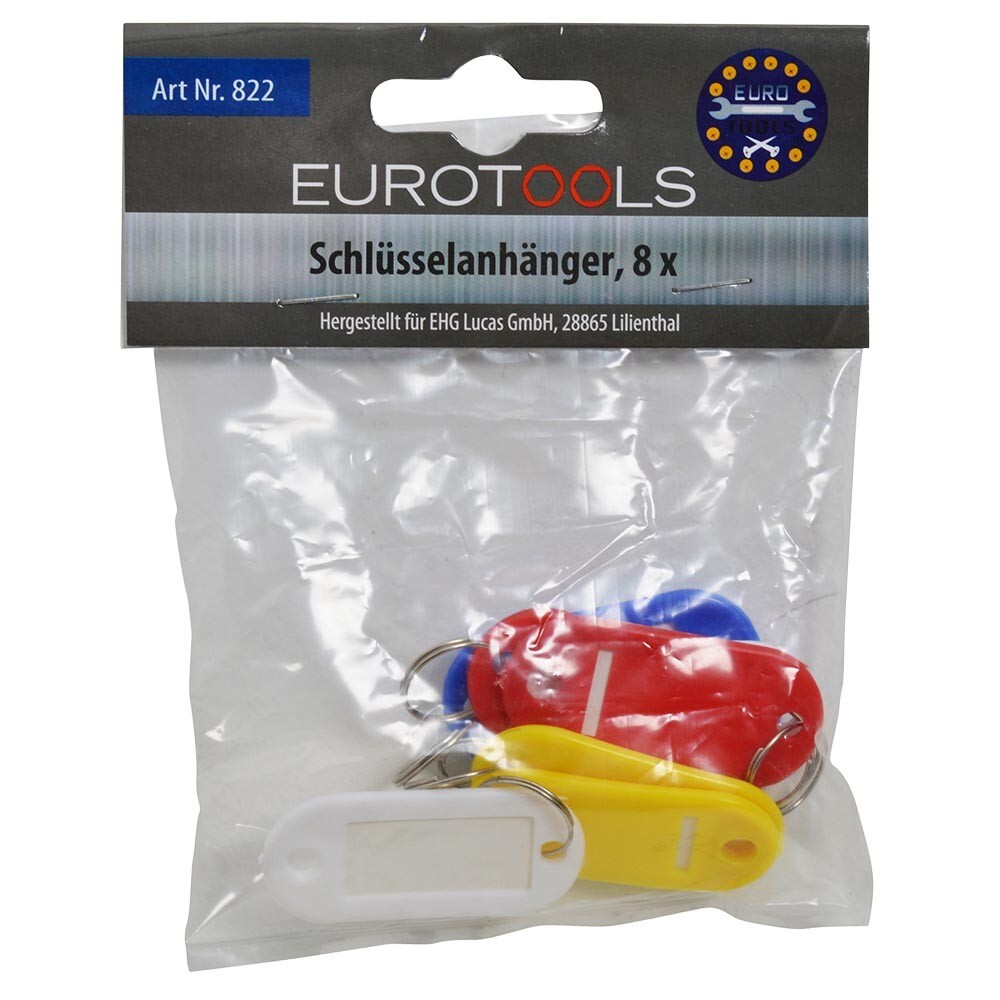 Schl&uuml;sselanh&auml;nger 8-teilig farblich sortiert