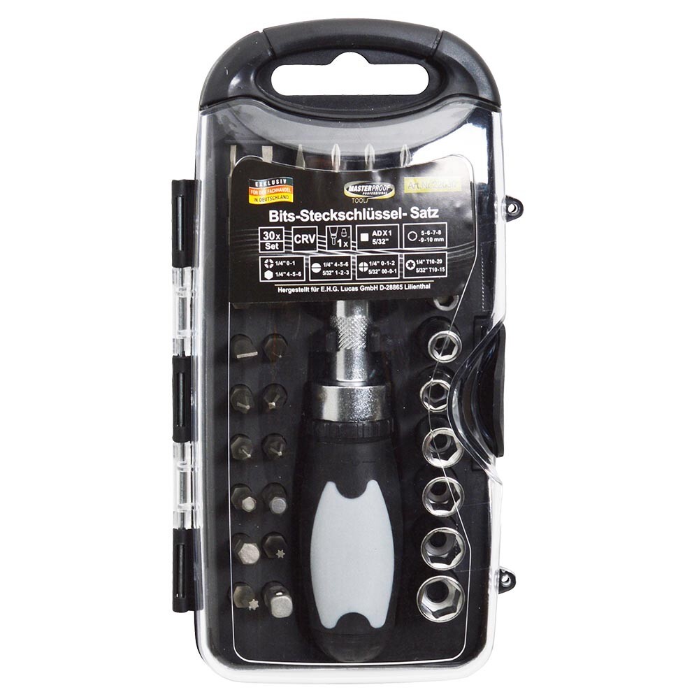 Steckschl&uuml;sselsatz 30-teilig aus CV-Stahl