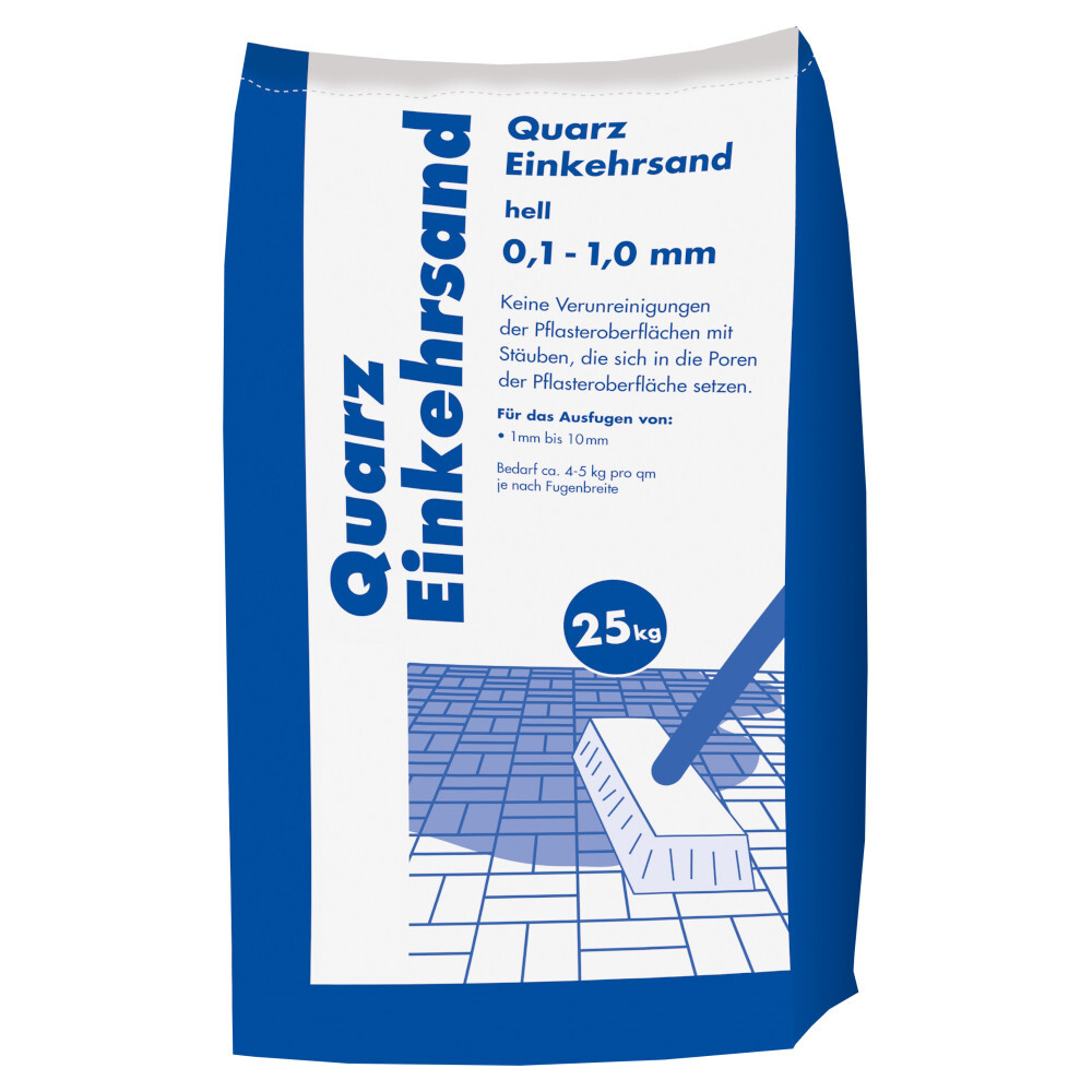 Einkehrsand 25 kg aus Quarz hell 0,1 &ndash; 1 mm