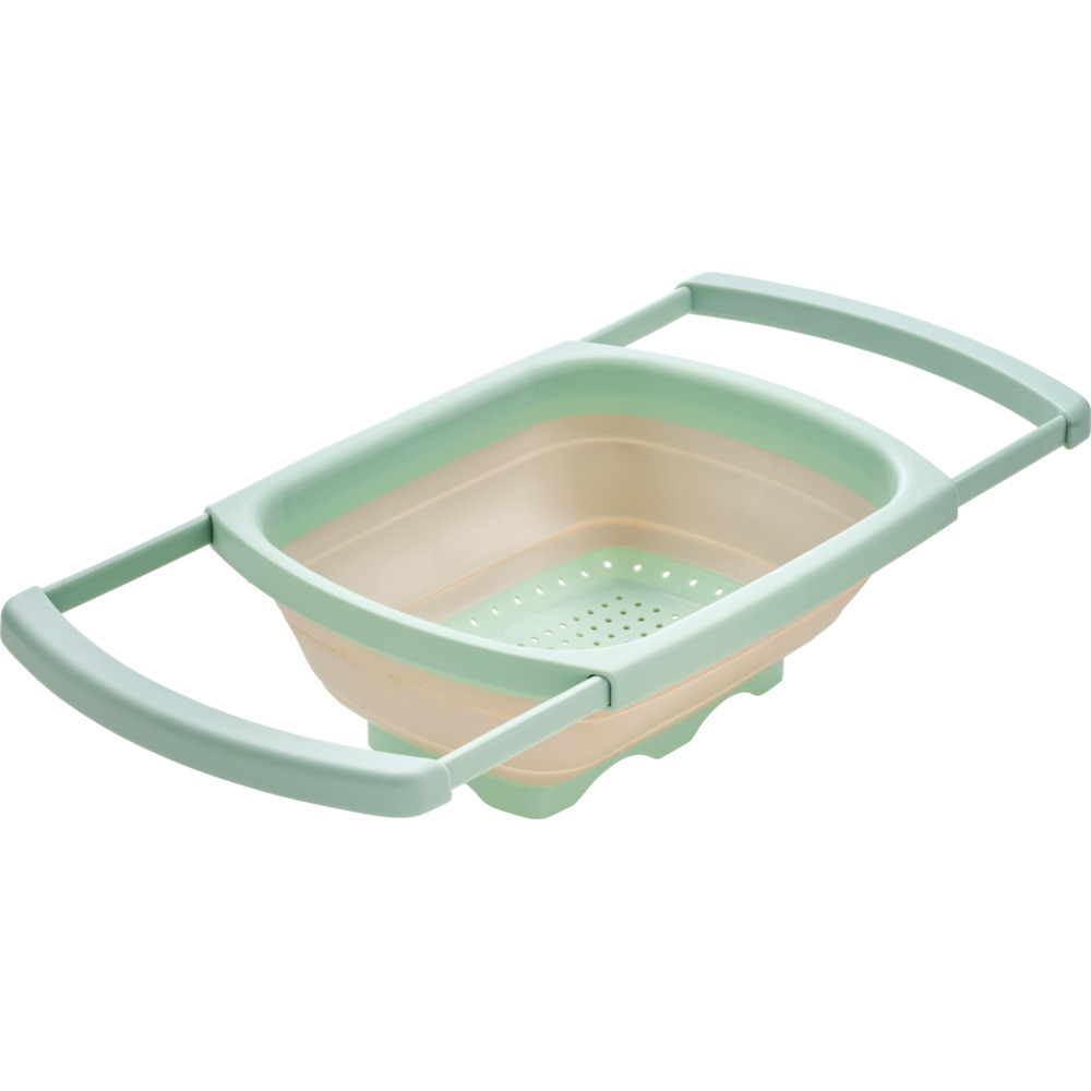 Sieb faltbar medium ausziehbar 38/60 x 26,5 x 4,5 cm gr&uuml;n