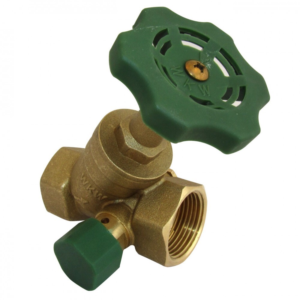 Schr&auml;gsitzventil mit Entleerung und 2 x &frac34;" Innengewinde