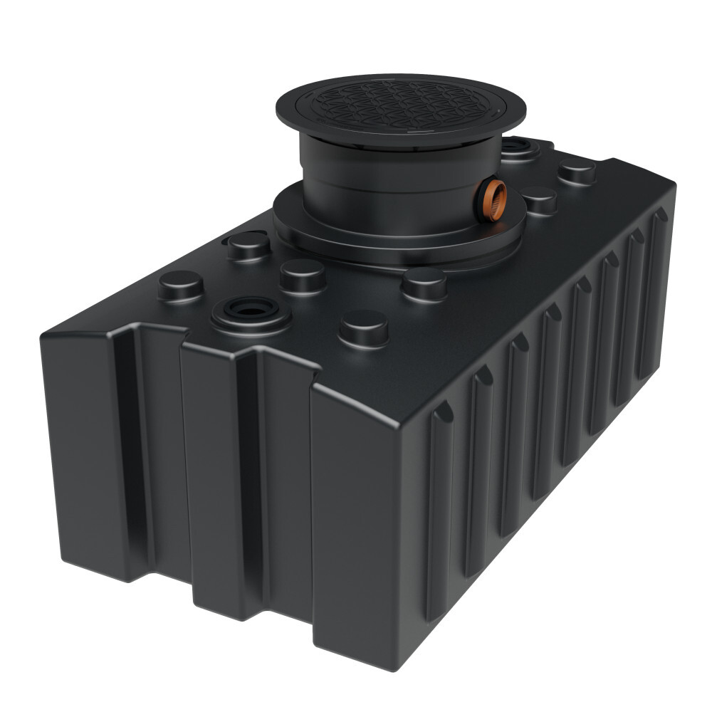 Regenwasser-Flachtank 2000 Liter, mit Biovitor