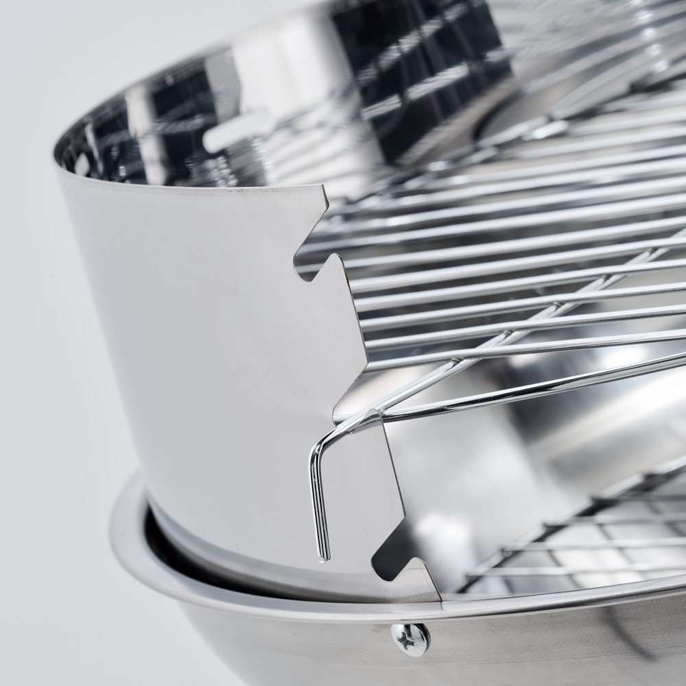 S&auml;ulengrill rund aus Edelstahl mit Bodenplatte image number 4