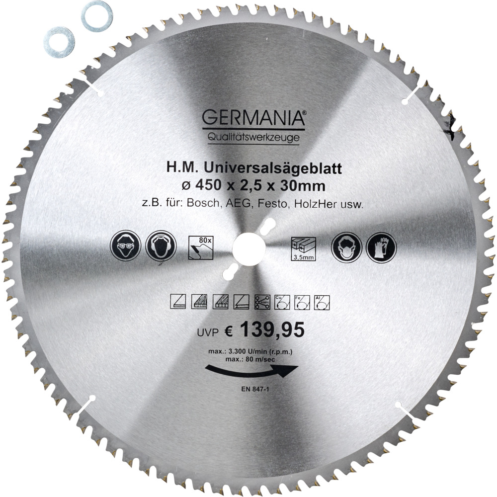 HM Multi-S&auml;geblatt 450x30mm 80 Z&auml;hne universal