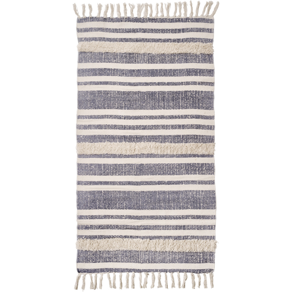 Baumwollteppich 70 x 140 cm in Grau image number 1