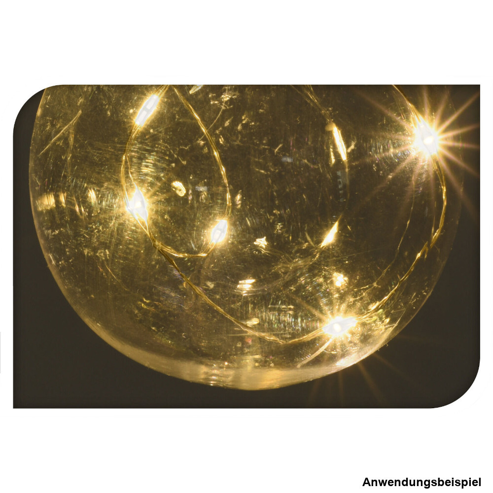 LED-Lichterkette 11 m batteriebetrieben mit 20 Kugeln und 60 LEDs image number 1