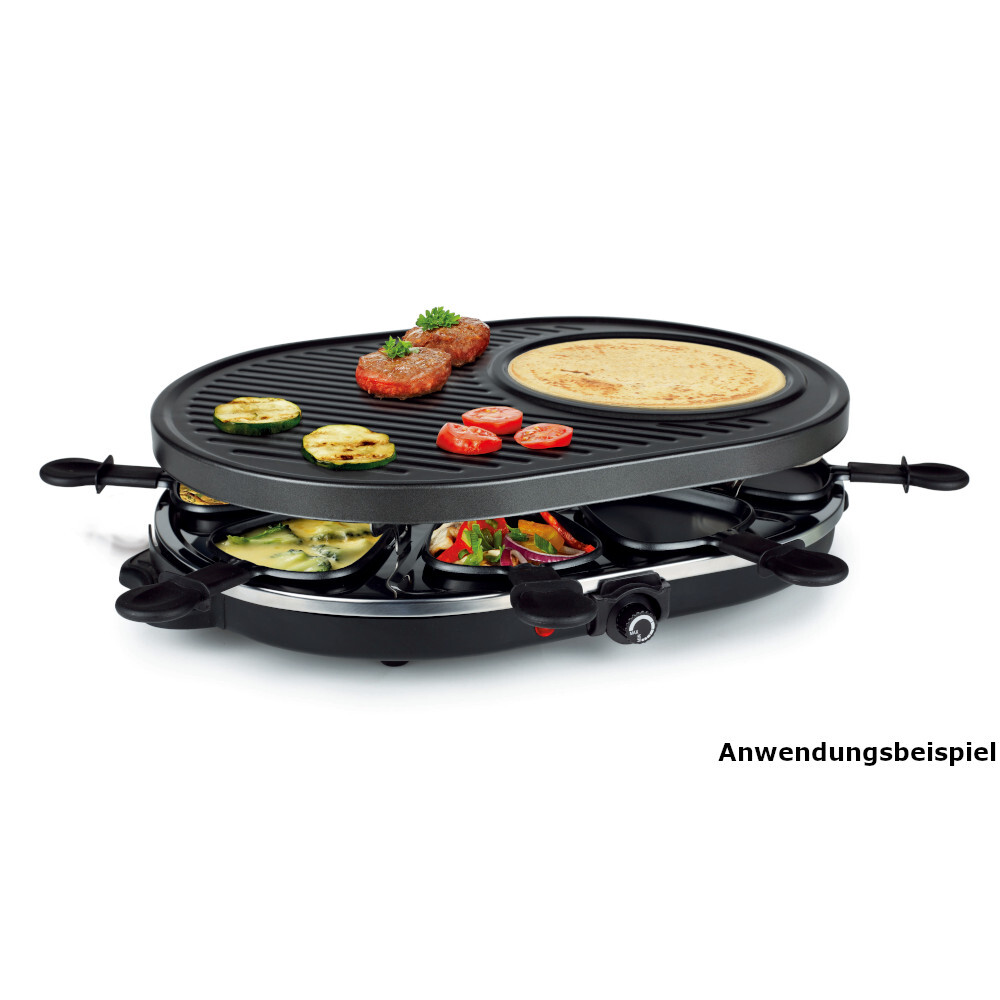 TOP COOK Raclette-Grill f&uuml;r 8 Personen in Schwarz