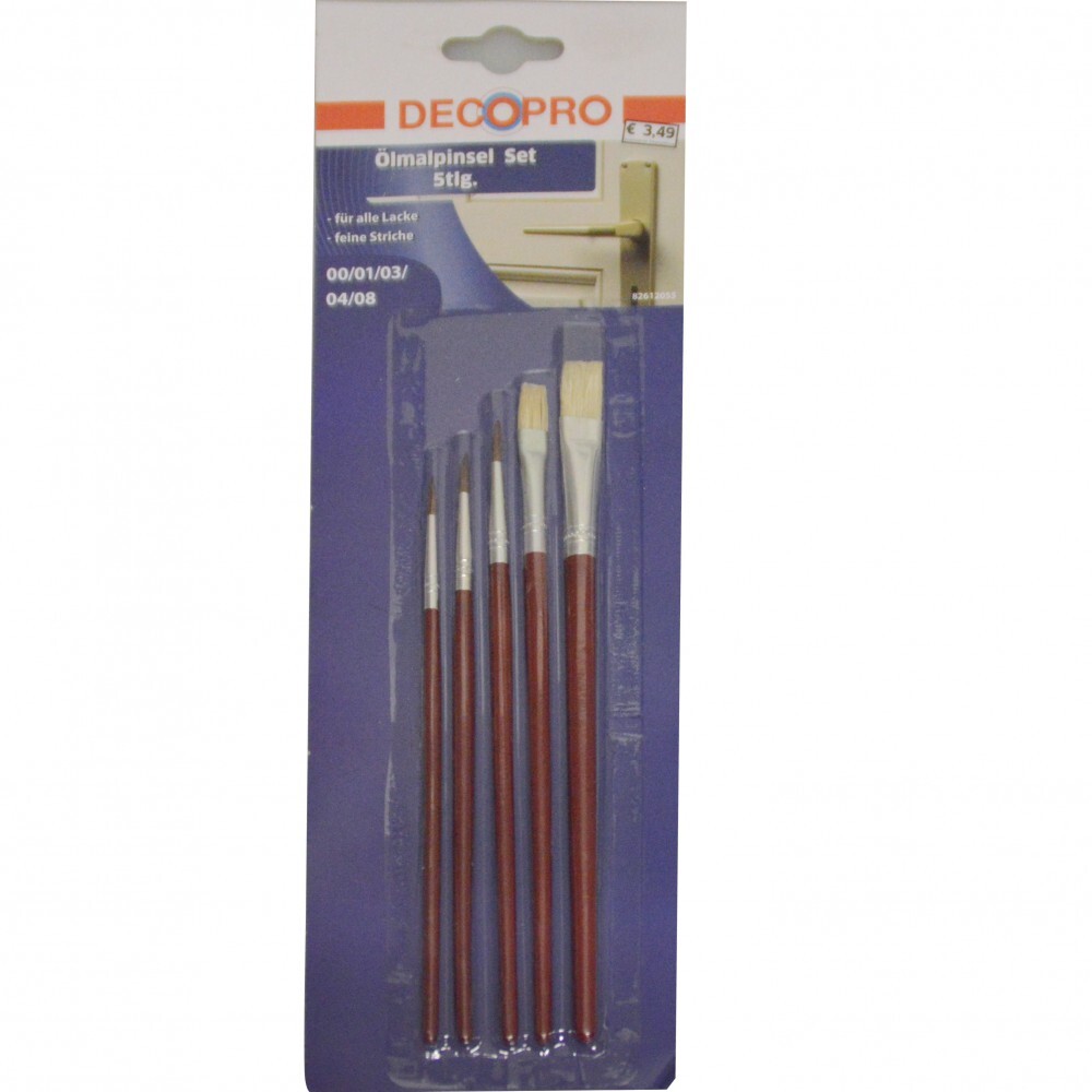 &Ouml;lmalpinsel Set 5-teilig Kleinpinsel