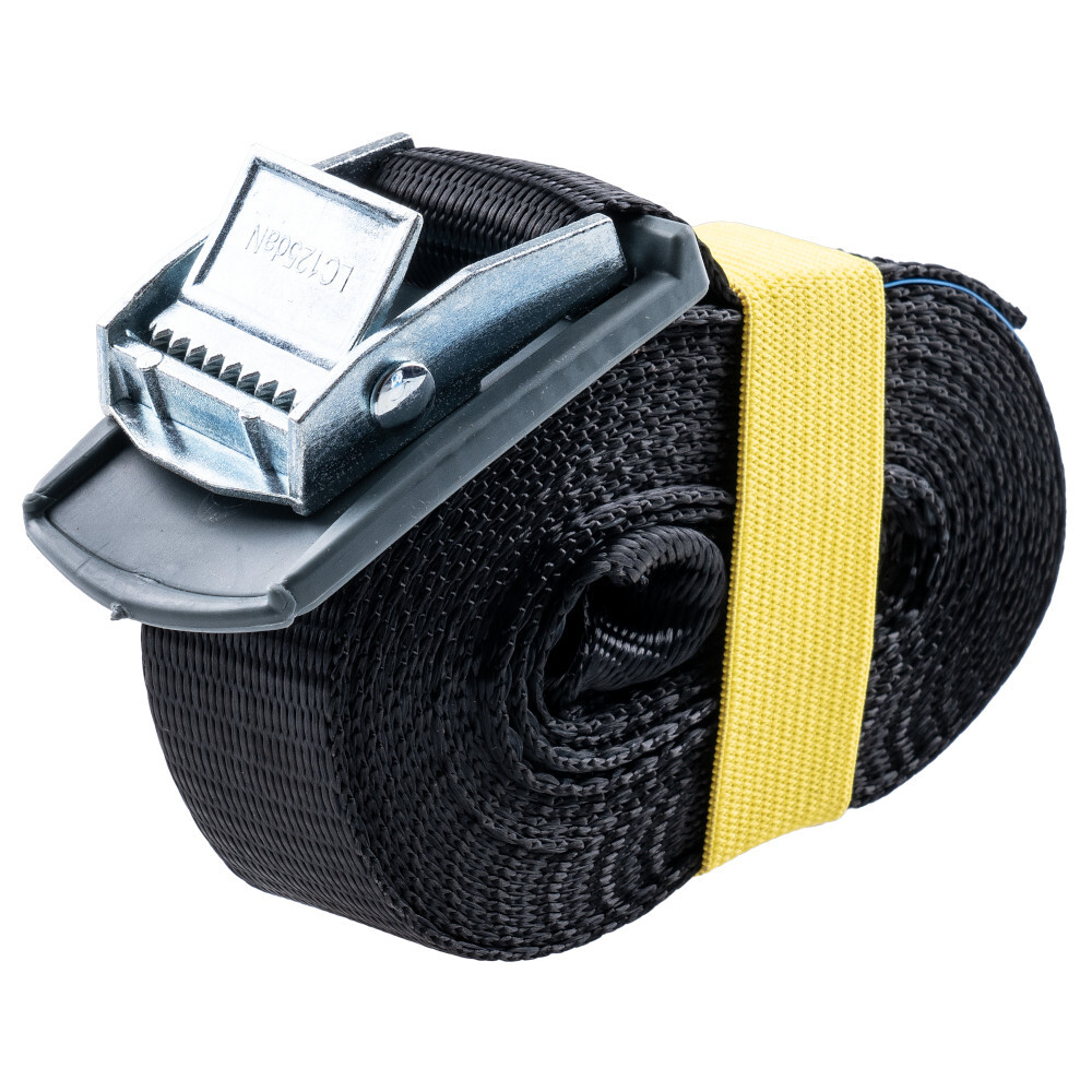 GERMANIA&reg; Spanngurt einteilig 25mm x 4 m schwarz mit Schutzplatte f&uuml;r 200 kg