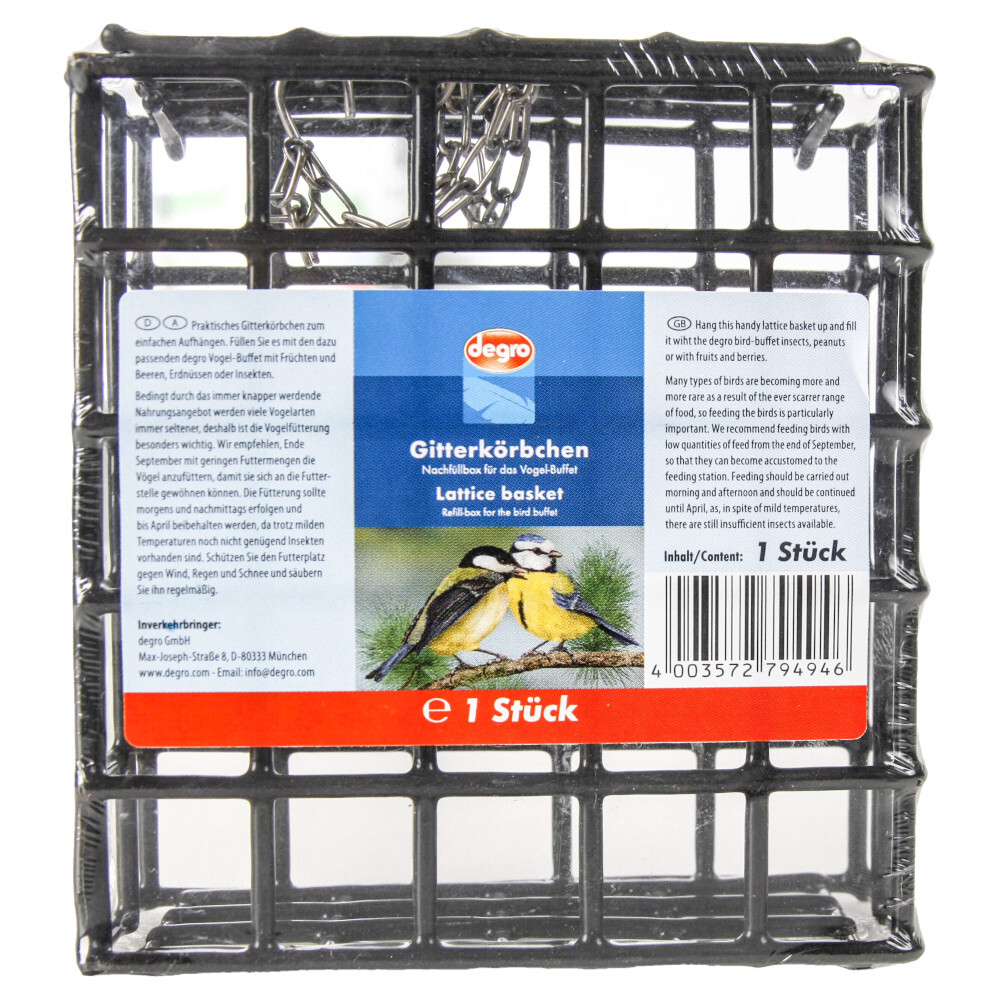 Futterbox Vogelfutter aus Metall in schwarz