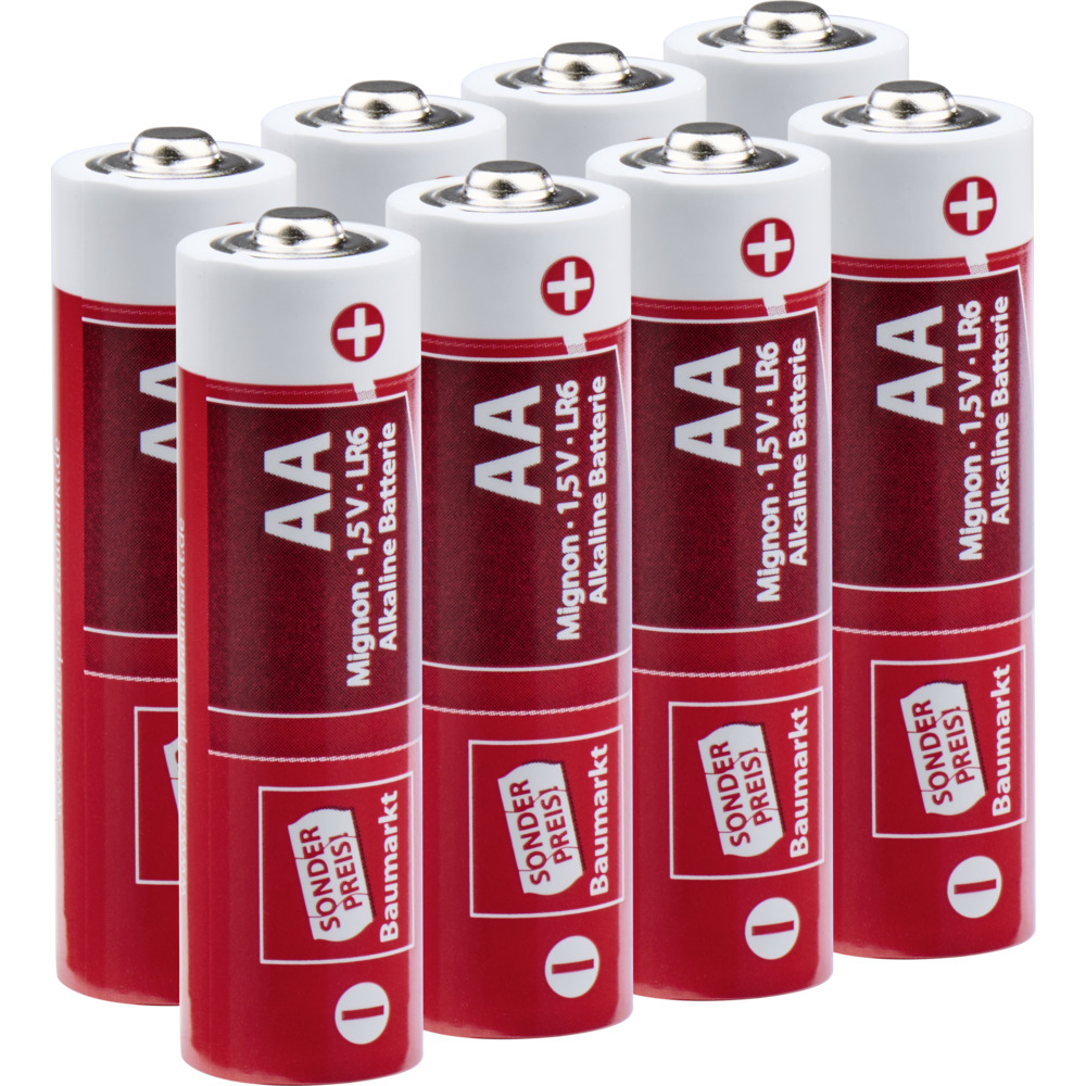 Sonderpreis Baumarkt Alkaline Batterien LR06 AA Mignon 8er Pack