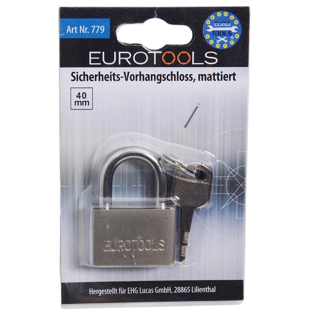 Sicherheits-Vorh&auml;ngeschloss 40 mm matt