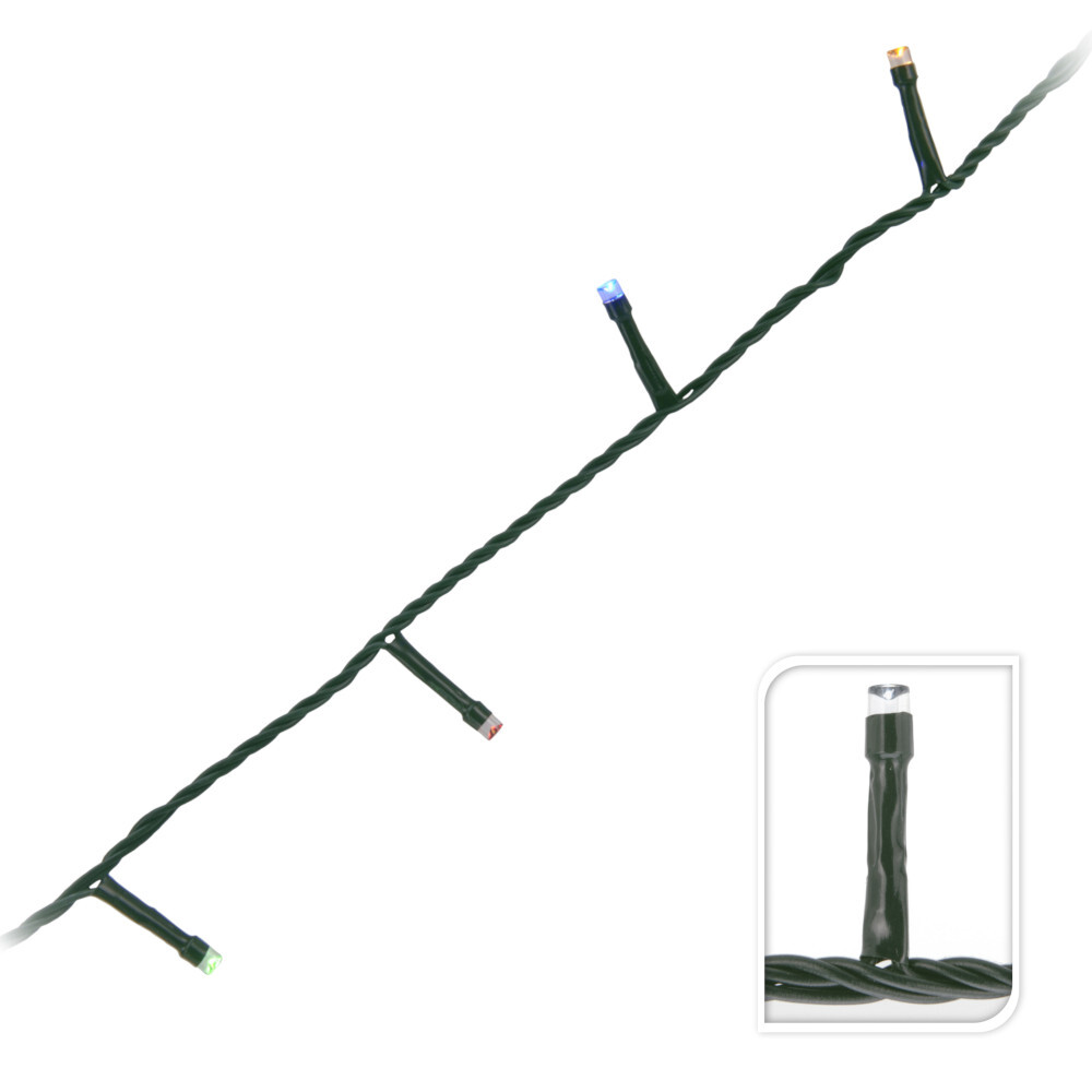 LED-Lichterkette mit 120 kaltwei&szlig;em und buntem LEDs, 8 Funktionen und Timer