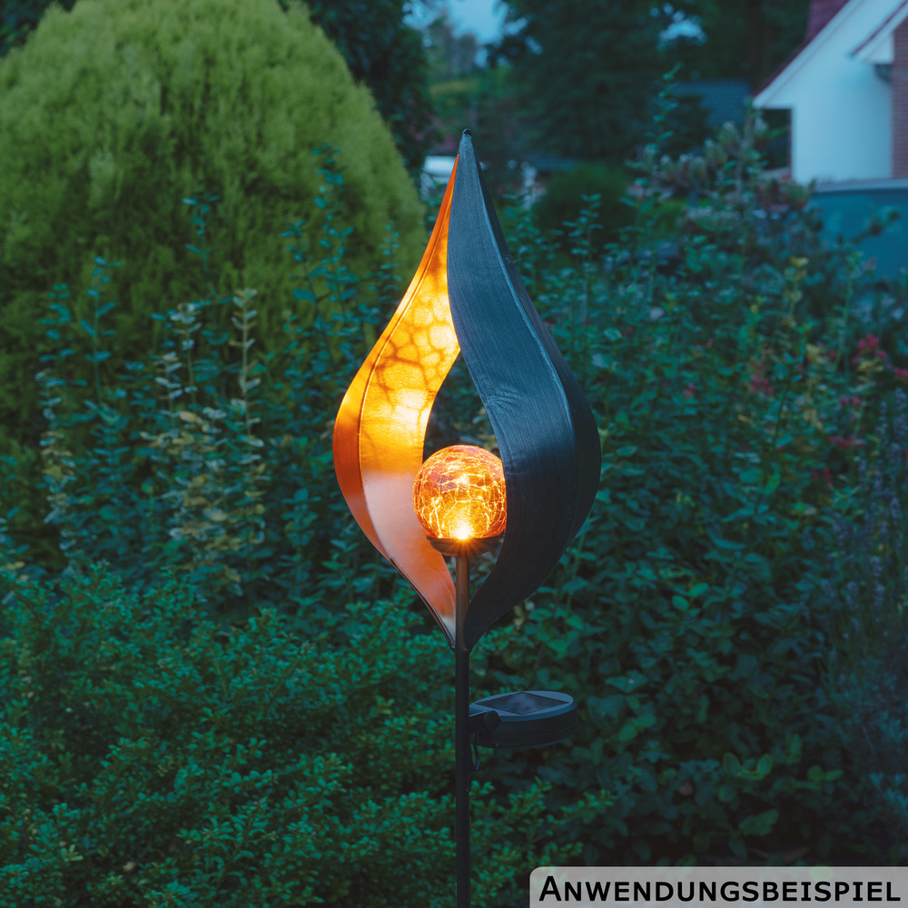 LED-Solar-Gartenstecker 3er-Set aus Metall image number 1